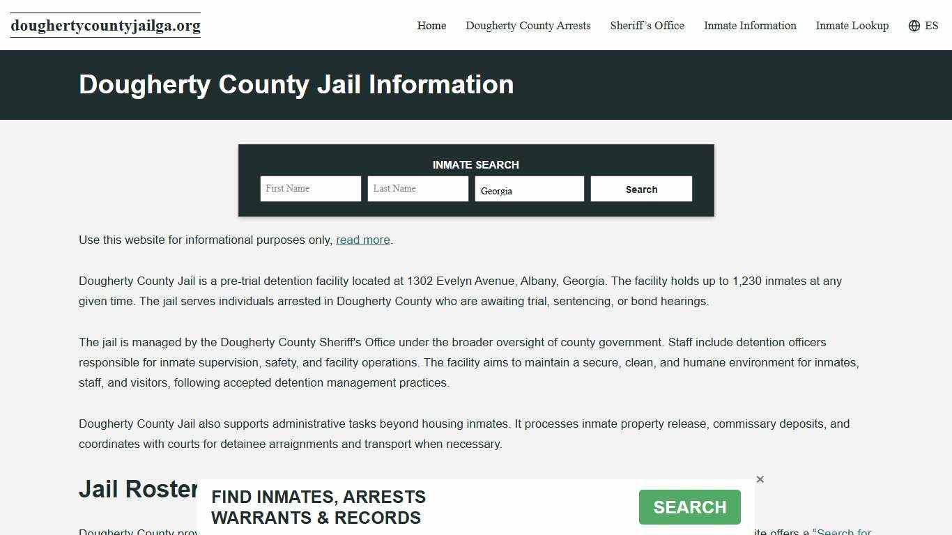 Dougherty County, GA Jail Roster, Inmate Info